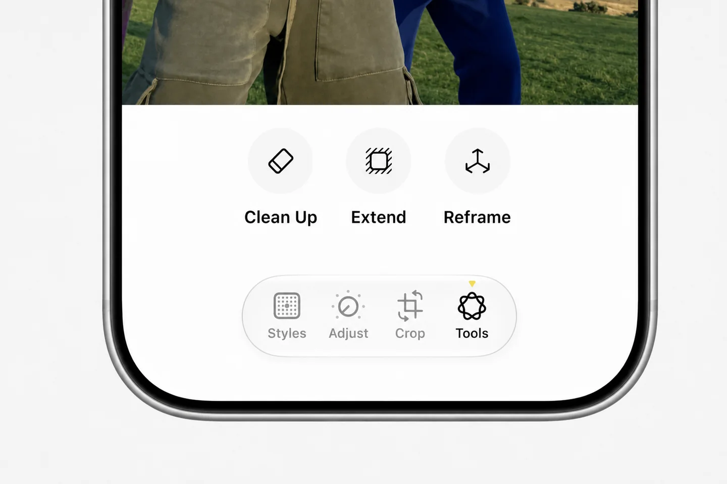 Photo tools in iOS 27: Clean Up, Extend, Reframe