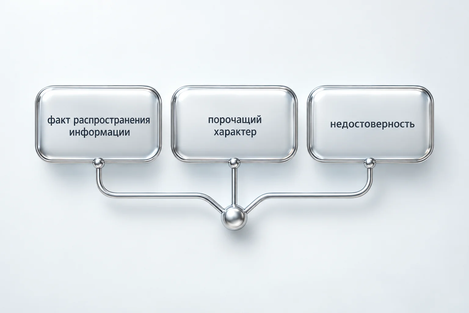 Схема из трех блоков: факт распространения информации, порочащий характер, недостоверность, соединенных в общий узел